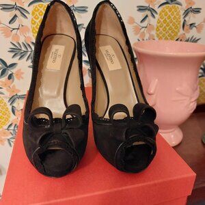 Valentino black suade shoes nwtags and box.